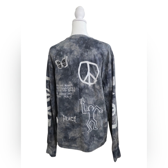CHNGE Women's Gray/Black Tie-Dye Long Sleeve Top Size Medium - Picture 6 of 10